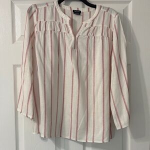 Splendid Cream Blouse with Rose Colored Stripes